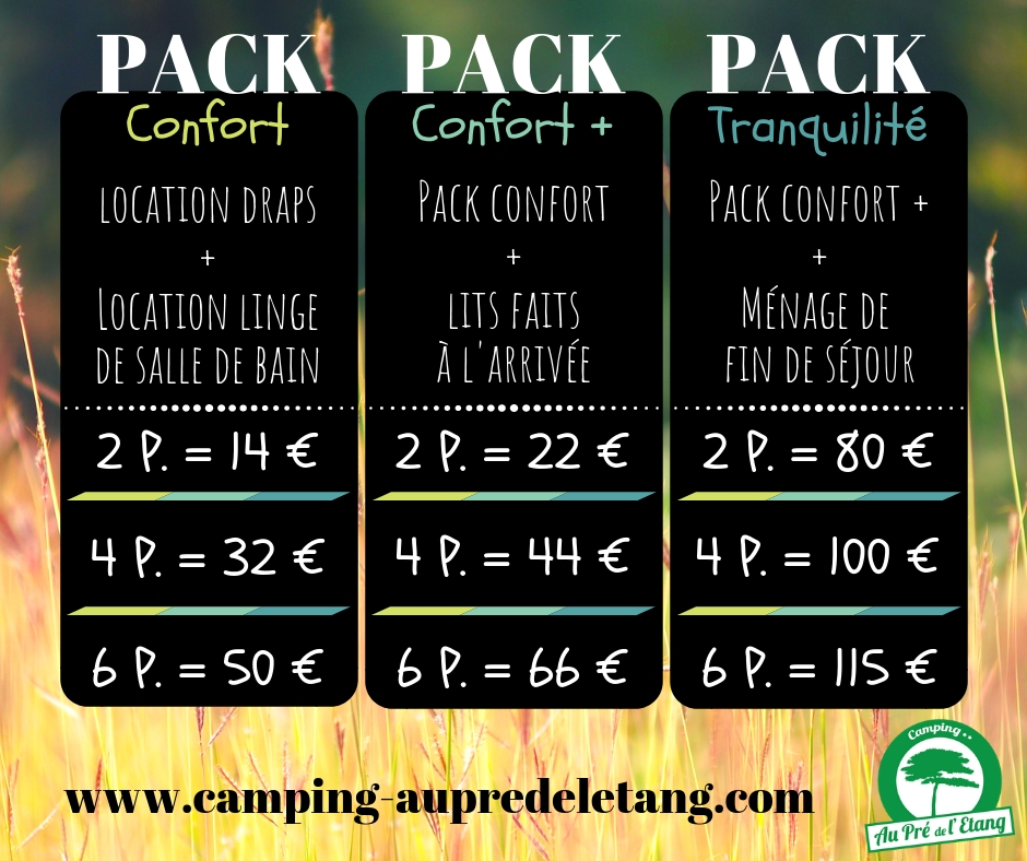 packs confort camping Vendée